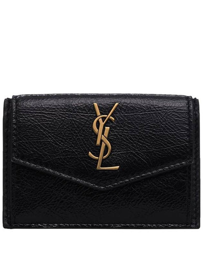 Logo Monogram Calfskin Card Wallet Black - SAINT LAURENT - BALAAN 2