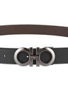 Gancini Reversible Adjustable Leather Belt Black Dark Brown - SALVATORE FERRAGAMO - BALAAN 8