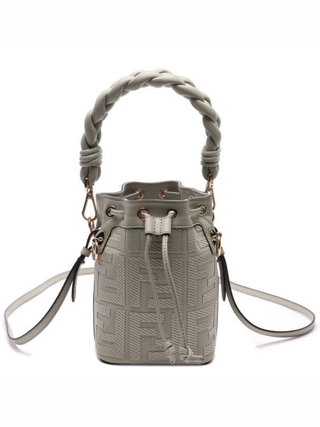 Mon Tresor Mini FF Canvas Bucket Bag Green - FENDI - BALAAN 3