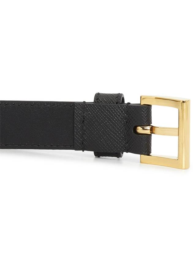 Saffiano Leather Belt Black - PRADA - BALAAN 5