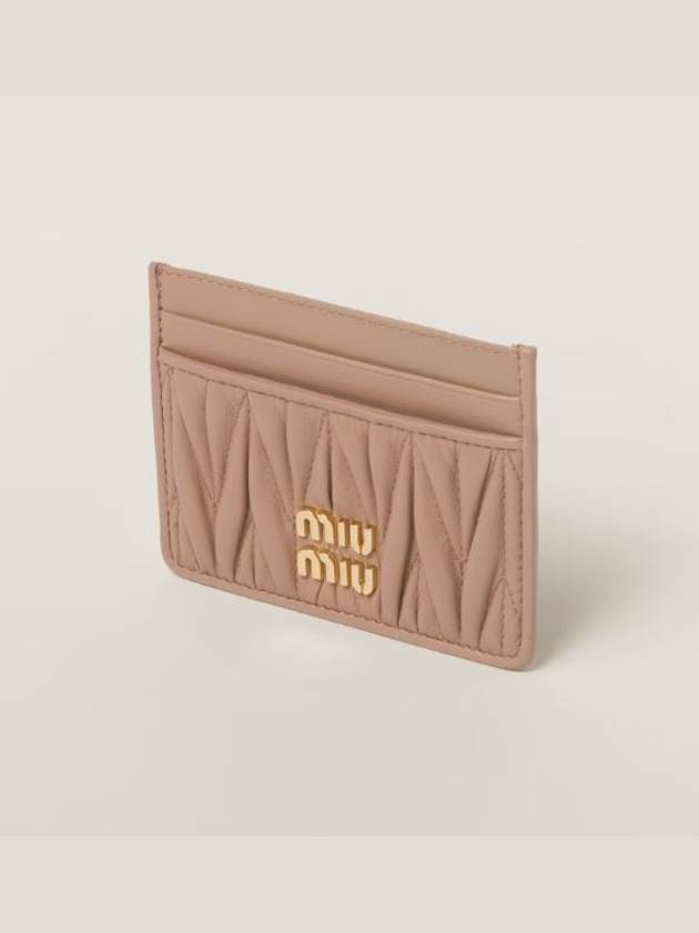 Matelasse card wallet card holder beige - MIU MIU - BALAAN 3