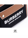 Micro Two-tone Canvas and Leather Tote Bag Black - BURBERRY - BALAAN 6