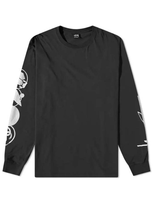 Stacked Pigment Dyed Long Sleeve TShirt Black 1994888 H Stacked Pigment Dyed LS T Shirt Black - STUSSY - BALAAN 1