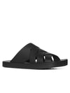 Flintston Intrecciato Matte Rubber Sandals Black - BOTTEGA VENETA - BALAAN 3