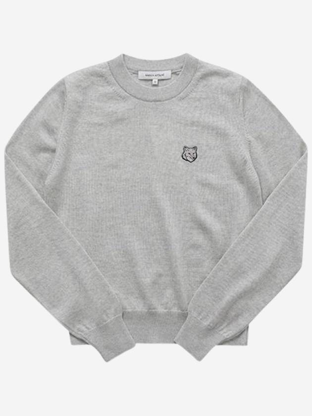 Bold Fox Head Wool Knit Top Grey - MAISON KITSUNE - BALAAN 2