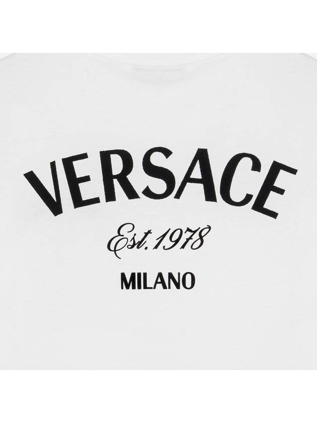 Milano Logo Short Sleeve T-Shirt White - VERSACE - BALAAN 6