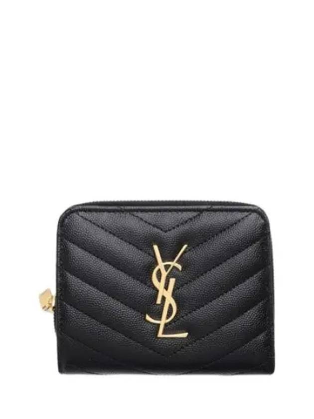 Monogram Compact Zipper Wallet Women s Bifold - SAINT LAURENT - BALAAN 1