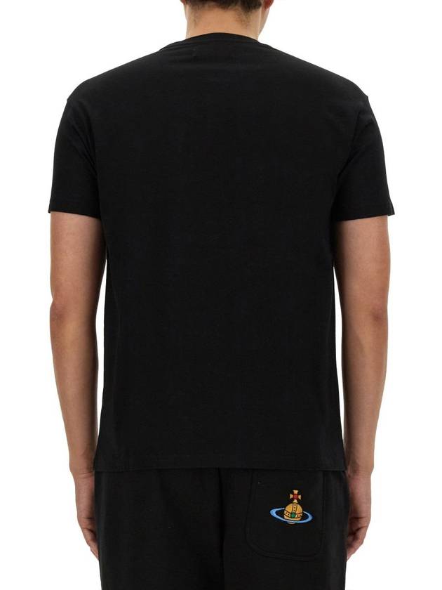 ORB Logo Cotton Short Sleeve T-Shirt Black - VIVIENNE WESTWOOD - BALAAN 8