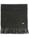 Small Tricolor Fox Wool Muffler Anthracite - MAISON KITSUNE - BALAAN 2