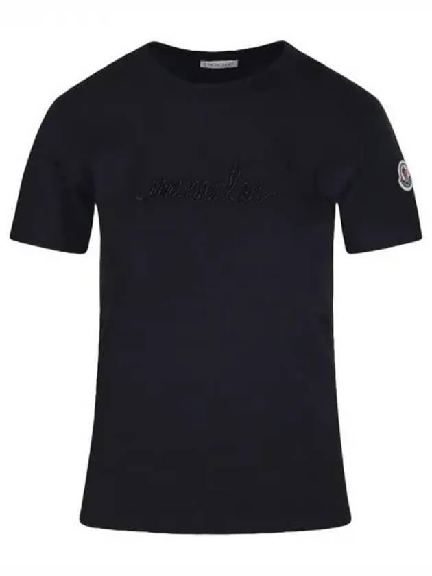 logo embroidery t shirt black 8C00015 89AIJ 999 271447 1146552 - MONCLER - BALAAN 1