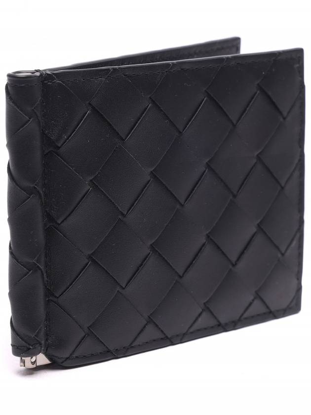 Intrecciato Money Clip Half Wallet Black - BOTTEGA VENETA - BALAAN 4