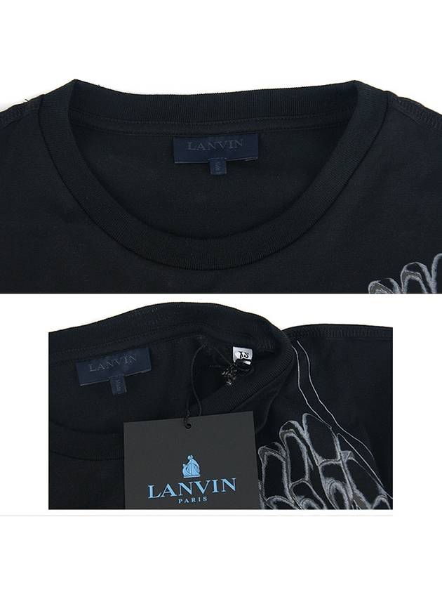 M20TS7B009 10 Black round short sleeve Red illustration - LANVIN - BALAAN 4