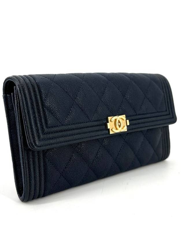 Caviar Boy Flap Long Wallet - CHANEL - BALAAN 4