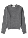 Heart Logo Cashmere Knit Top Grey - AMI - BALAAN 2