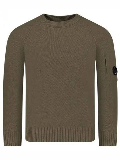 Lambswool GRS Crew Neck Knit Top Green - CP COMPANY - BALAAN 2