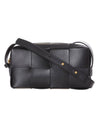 Intrecciato Cassette Leather Mini Cross Bag Black - BOTTEGA VENETA - BALAAN 1