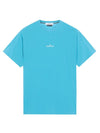 Marble Back Logo Short Sleeve T-Shirt Sky Blue - STONE ISLAND - BALAAN 1