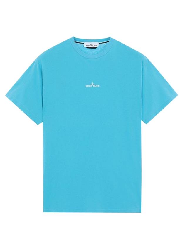 Marble Back Logo Short Sleeve T-Shirt Sky Blue - STONE ISLAND - BALAAN 1