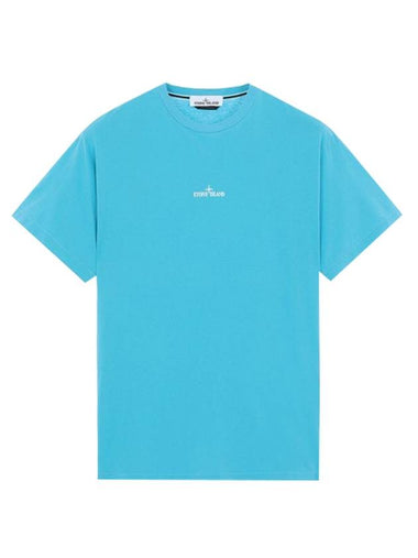 Marble Back Logo Short Sleeve T-Shirt Sky Blue - STONE ISLAND - BALAAN 1