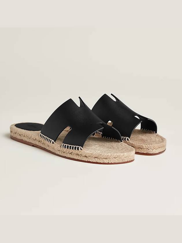 Antigua Espadrille Sandals Noir - HERMES - BALAAN 4