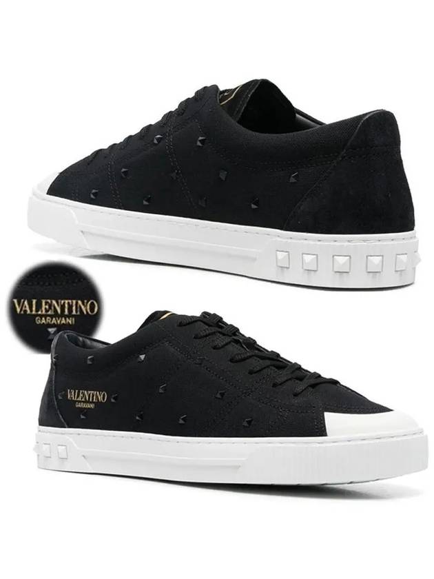 Rockstud City Planet Low-Top Sneakers Black - VALENTINO - BALAAN 3