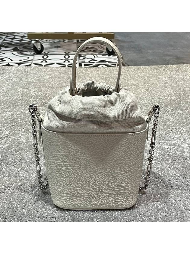 5AC Number Logo Texture Leather Bucket Bag Grey - MAISON MARGIELA - BALAAN 4