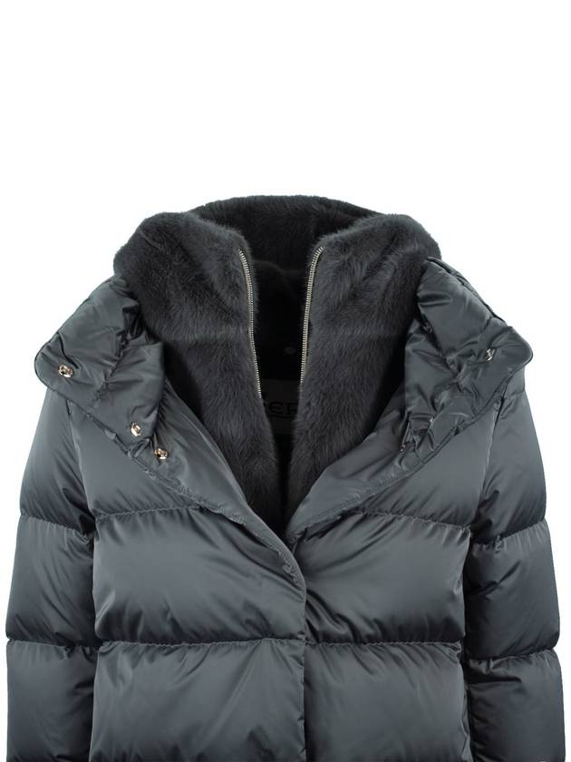 Herno Long Down Jacket With Faux Fur Hood Gray - HERNO - BALAAN 3