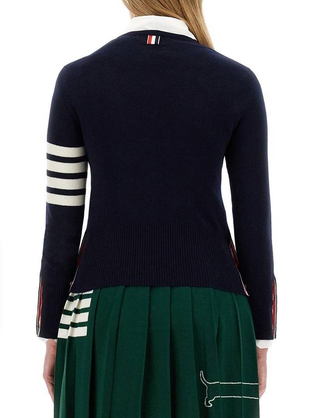 Women's 4 Bar Classic Cashmere Pullover Knit Top Navy - THOM BROWNE - BALAAN 4