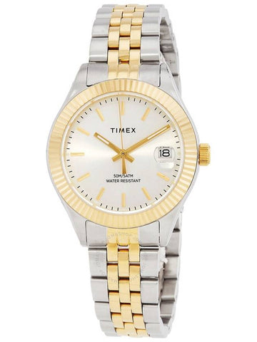 Open Box - Timex Legacy Quartz Silver Dial Two-Tone Ladies Watch TW2W49700 - TIMEX - BALAAN 1