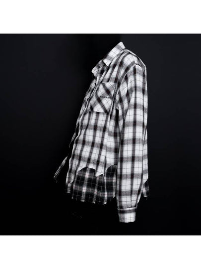 BBD Classic Logo Layered Check Shirt White - BLACKBLOND - BALAAN 2