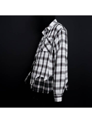 BBD Classic Logo Layered Check Shirt White - BLACKBLOND - BALAAN 1