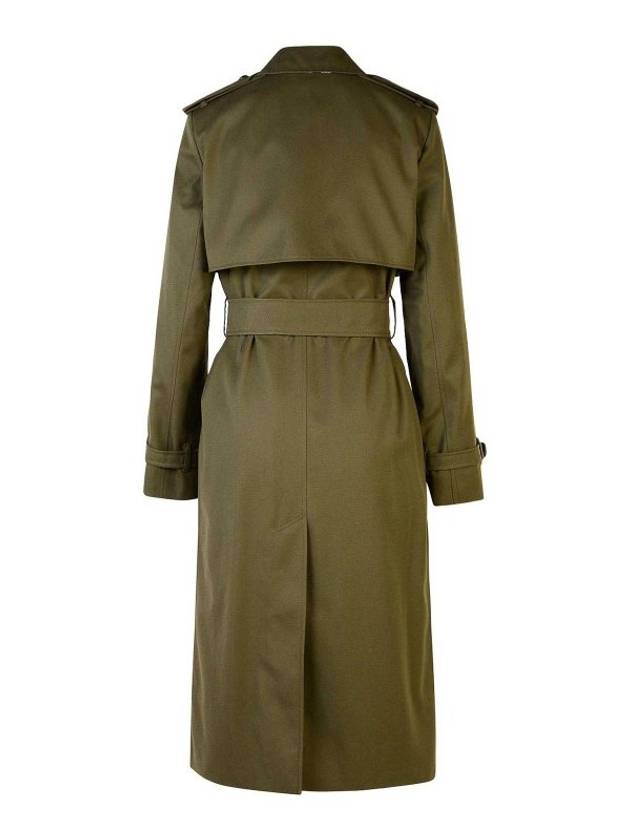 Double Breasted Long Cotton Blend Trench Coat Military - BURBERRY - BALAAN 3