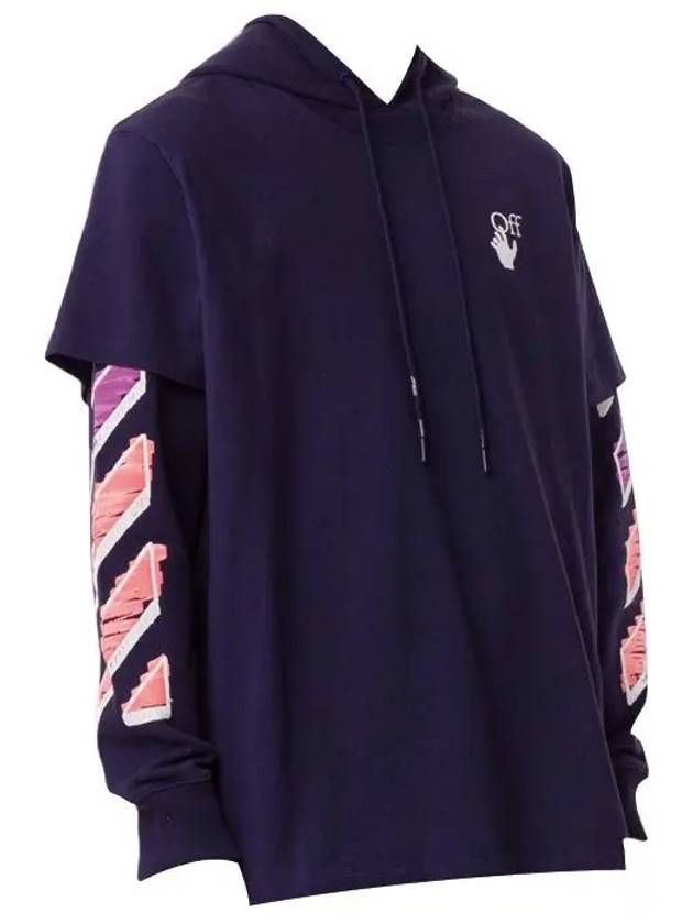 Marker Arrow Layered Hoodie Purple - OFF WHITE - BALAAN 4