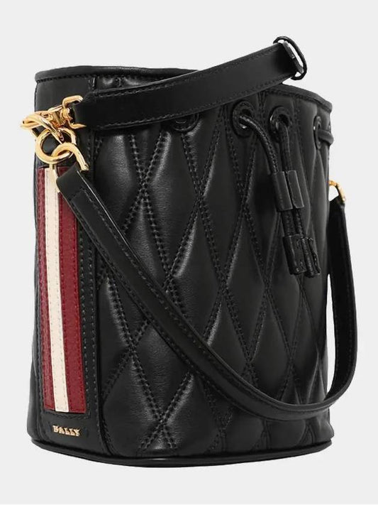 Donae Leather Bucket Bag Black - BALLY - BALAAN 2