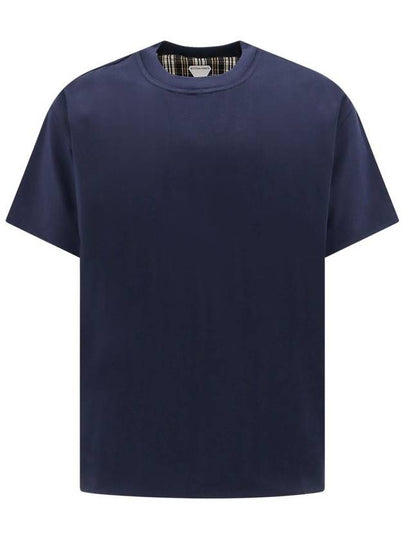 Reversible Cotton Short Sleeve T-Shirt Navy - BOTTEGA VENETA - BALAAN 2