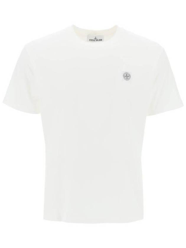 Organic Cotton Short Sleeve T-Shirt White - STONE ISLAND - BALAAN 2