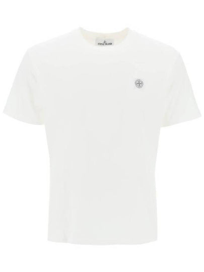 Organic Cotton Short Sleeve T-Shirt White - STONE ISLAND - BALAAN 2