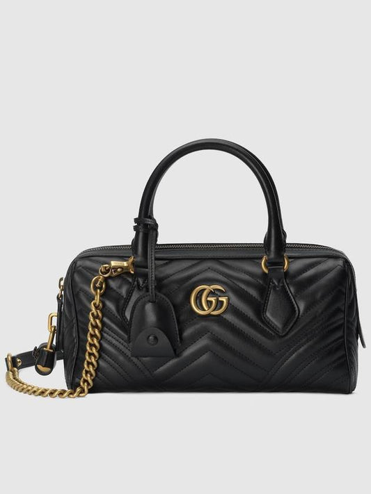 GG Marmont Small Top Handle Bag Black - GUCCI - BALAAN 2