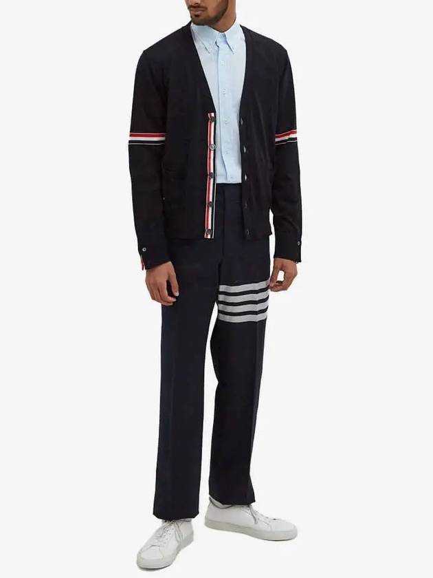 Stripe Armband Merino Wool Cardigan Navy - THOM BROWNE - BALAAN 6