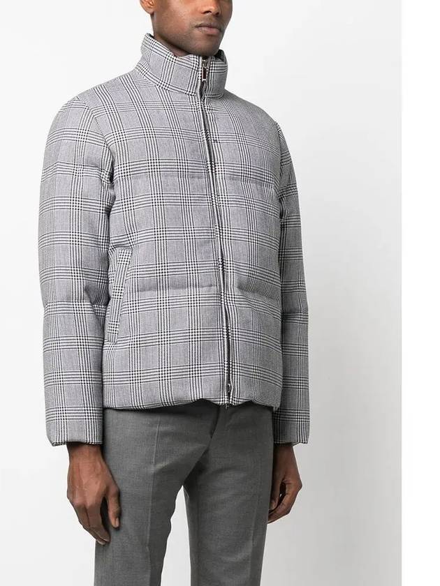 4 Bar Check Reversible Padded Jacket Black White - THOM BROWNE - BALAAN 4