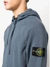 Men's Waffen Patch OLD Treatment Cotton Hoodie Blue - STONE ISLAND - BALAAN 3