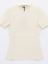 FF Viscose Short Sleeve Knit Top White - FENDI - BALAAN 4