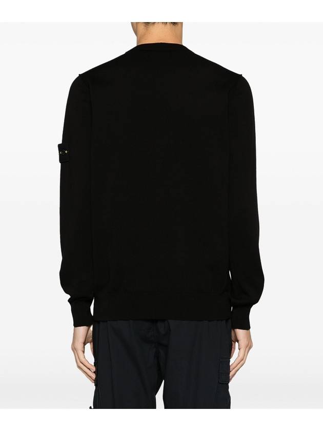 Crewneck Soft Cotton Knit Top Black - STONE ISLAND - BALAAN 4