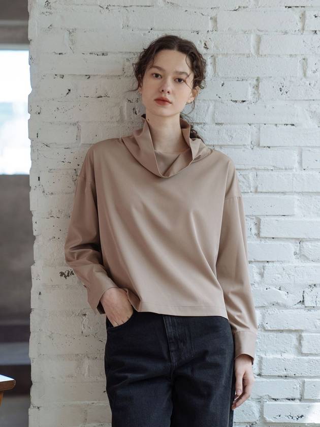 Turtleneck Blouse Beige - YOUNESS - BALAAN 4