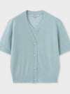 Linen layered crop cardigan sky blue - NOIRER FOR WOMEN - BALAAN 8