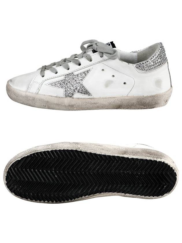 Women's Crystal Star Heel Tab Low Top Sneakers White - GOLDEN GOOSE - BALAAN 6