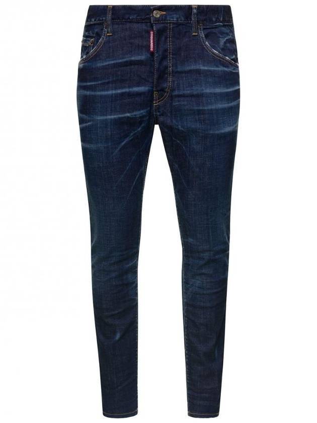 Men's Washed Skater Jeans Blue Navy - DSQUARED2 - BALAAN 1