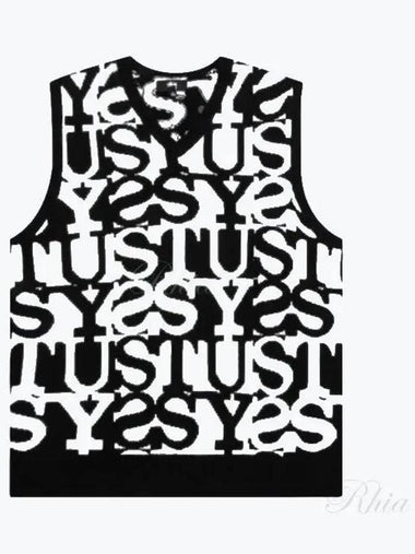 117192 Ivory Stack Sweater Vest - STUSSY - BALAAN 1