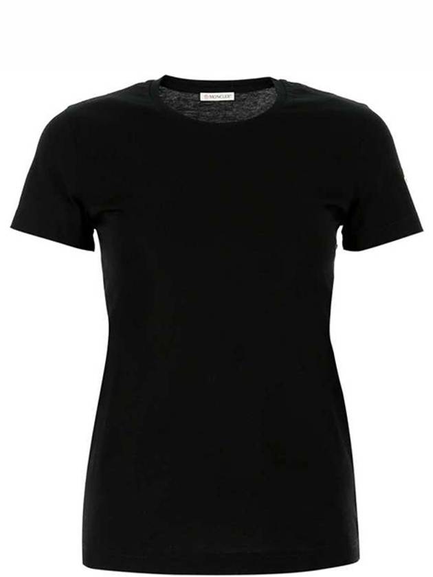 Cotton Logo Patch Short Sleeve T-Shirt Black - MONCLER - BALAAN 2