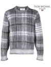 Check 4 Bar Mohair Knit Top Grey - THOM BROWNE - BALAAN 5